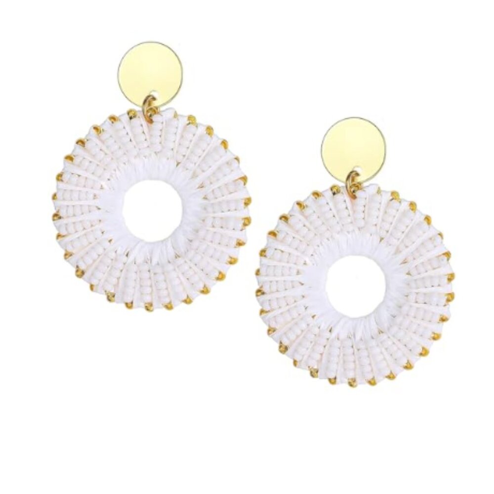 Anthropologie Crystals Bohemia Circle Earrings